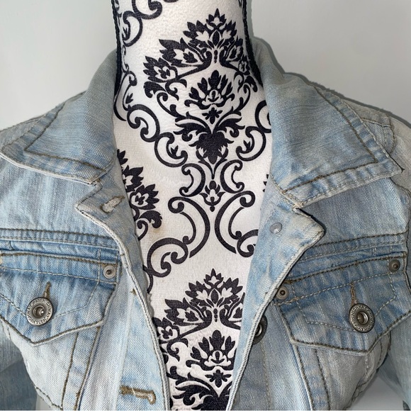 Highway Jeans Size Small Light Blue Distressed Cropped Jean Jacket - Picture 4 of 13
